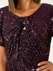 Roman Purple Sequin Detail Twist Front Top - Image 2 of 5