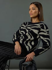 Roman Black Velvet Pleated Midi Skirt - Image 2 of 8