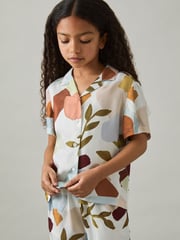 Reiss Multi Tommi 9-13 yrs Printed Cuban Collar Shirt - Image 1 of 4