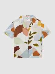 Reiss Multi Tommi 9-13 yrs Printed Cuban Collar Shirt - Image 2 of 4