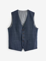 Skopes Blue Tailored Fit Jeremiah Checked Waistcoat - Image 3 of 4