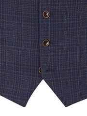 Skopes Blue Tailored Fit Jeremiah Checked Waistcoat - Image 4 of 4
