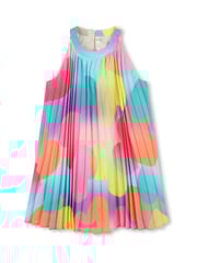 Billieblush Pink Halterneck Plisse Bright Print Dress - Image 1 of 2