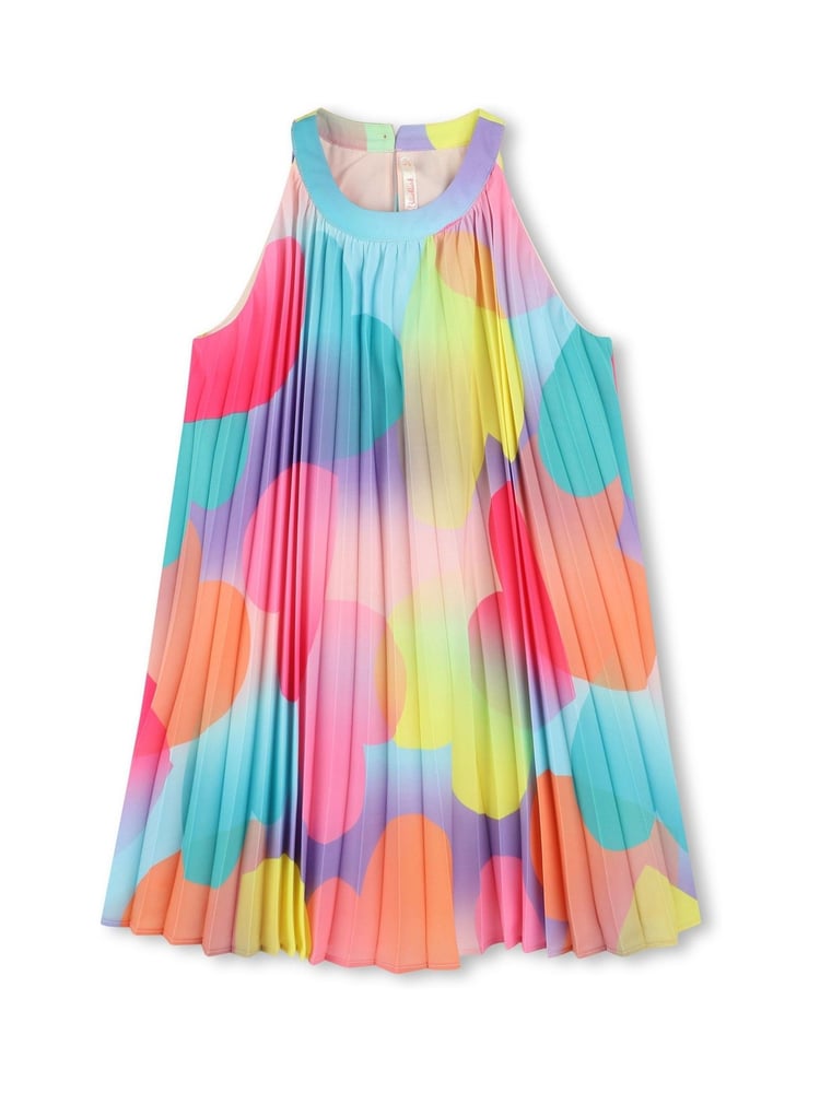 Billieblush Pink Halterneck Plisse Bright Print Dress - Image 1 of 2