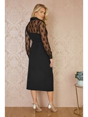 Yumi Black Diamante Buckle Faux Wrap Skirt With Split Hem - Image 4 of 5