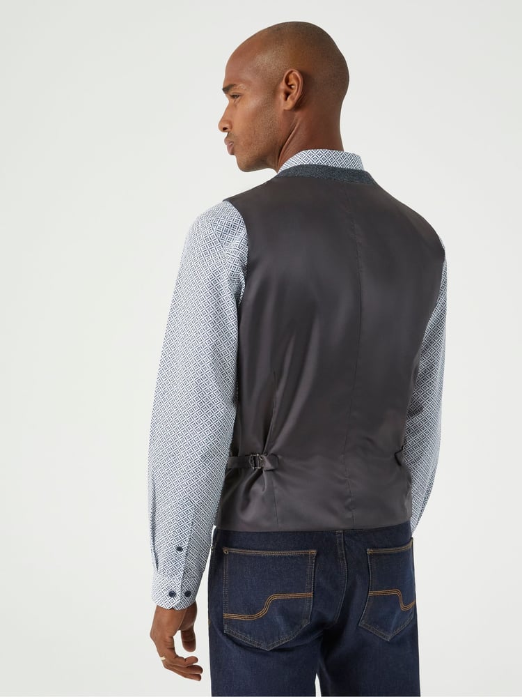 Skopes Green Single Breasted Tweed Effect Newsam Waistcoat - Image 2 of 4