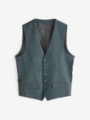Skopes Green Single Breasted Tweed Effect Newsam Waistcoat - Image 3 of 4