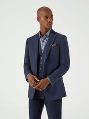 Skopes Blue Tailored Fit Tweed Effect Newsam Jacket - Image 1 of 6