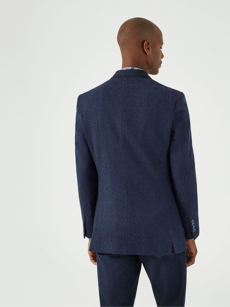 Skopes Blue Tailored Fit Tweed Effect Newsam Jacket - Image 2 of 6