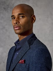 Skopes Blue Tailored Fit Tweed Effect Newsam Jacket - Image 4 of 6