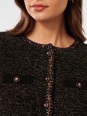 Forever New Black Anais Tweed Co-ord Cardigan - Image 3 of 5
