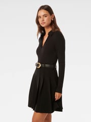 Forever New Black Eliana Pleated Skirt Mini Dress - Image 4 of 5