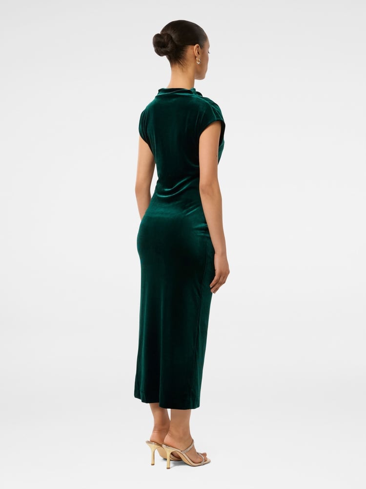 Forever New Green Petite Sammy Velvet Bodycon Dress - Image 2 of 4