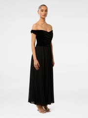 Forever New Black Petite Rebecca Off Shoulder Velvet Gown - Image 4 of 4