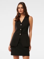 Forever New Black Brydie Vest Top - Image 1 of 5
