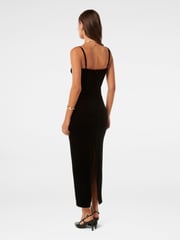 Forever New Black Skyler Strappy Velvet Midi Dress - Image 2 of 4