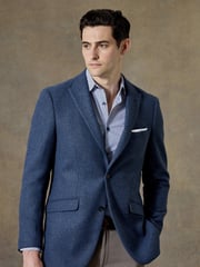 Skopes Blue Tailored Fit Tweed Effect Ingram Jacket - Image 1 of 6