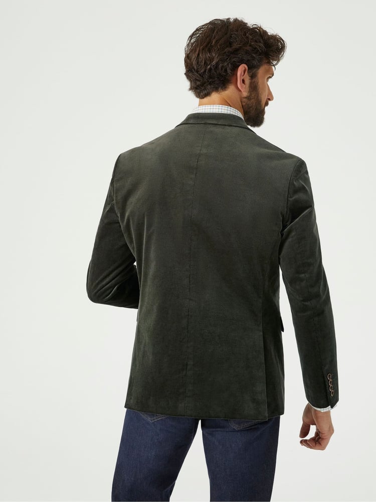 Skopes Green Tailored Fit Corduroy Taylor Jacket - Image 2 of 6