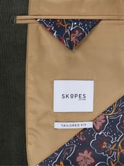Skopes Green Tailored Fit Corduroy Taylor Jacket - Image 6 of 6