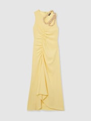 Reiss Yellow Elizabeth Atelier Embellished Shoulder Maxi Dress - Image 2 of 5
