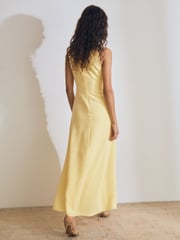 Reiss Yellow Elizabeth Atelier Embellished Shoulder Maxi Dress - Image 4 of 5