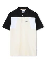BOSS Natural Colour Block Short Sleeve Polo Shirt - Image 1 of 2