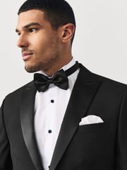 Black Bow Tie and Pocket Square Set - Image 2 of 5
