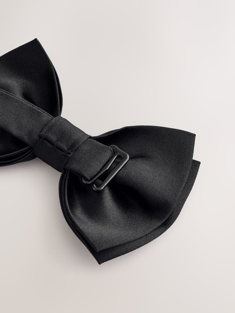 Black Bow Tie and Pocket Square Set - Image 5 of 5
