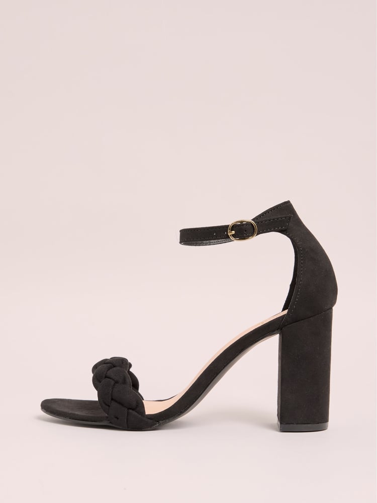 Friends Like These Black Plaited Block Mid Heel Sandals - Image 5 of 5