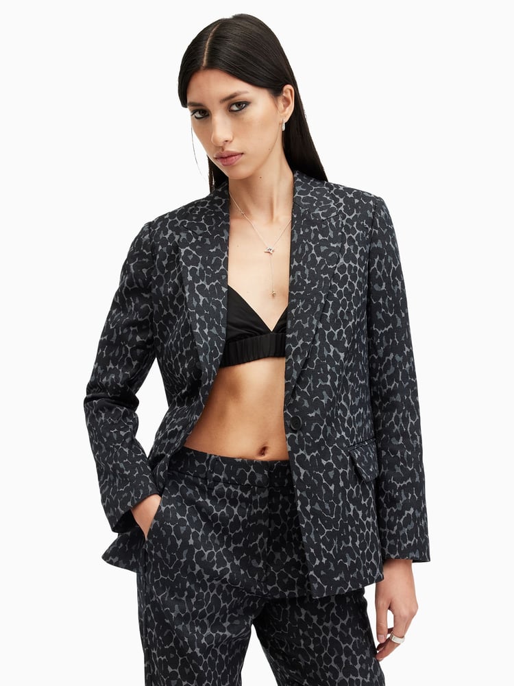 AllSaints Black Aurora Blazer - Image 1 of 8 AllSaints Black Aurora Blazer - Image 1 of 8