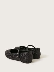 Monsoon Black All-Over Glitter Ballet Flats - Image 3 of 3