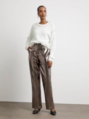 Joanna Hope Metallic PU Trousers - Image 1 of 4