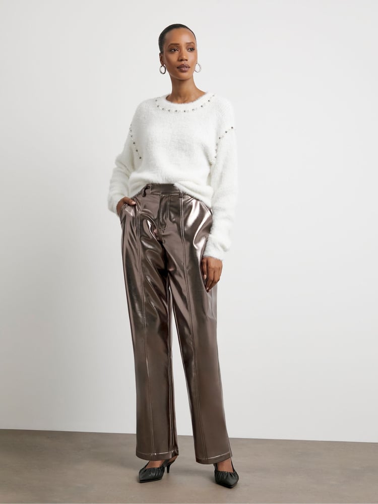 Joanna Hope Metallic PU Trousers - Image 1 of 4