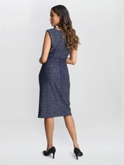 Gina Bacconi Blue Miriam V-Neck Dress And Jacket Set - Image 2 of 6