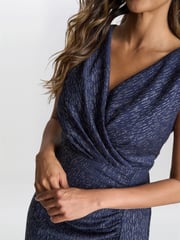 Gina Bacconi Blue Miriam V-Neck Dress And Jacket Set - Image 4 of 6
