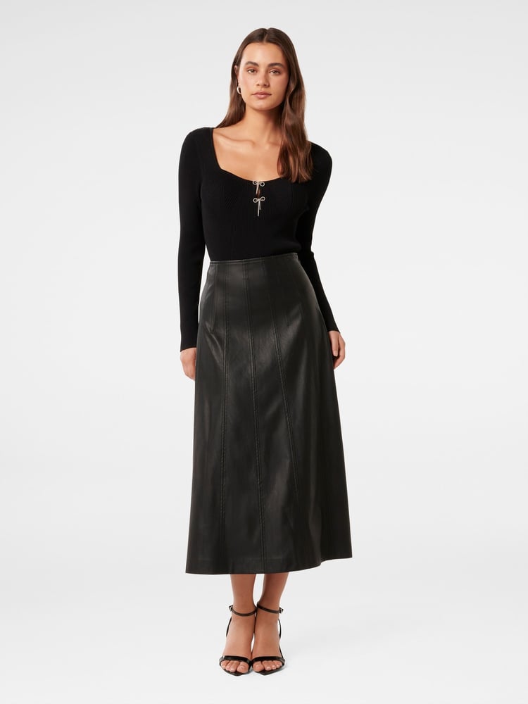 Forever New Black Bella Embellished Bow Knit Top - Image 5 of 5