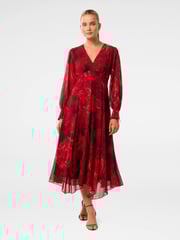 Forever New Red Sydney Printed Midi Dress - Image 1 of 4