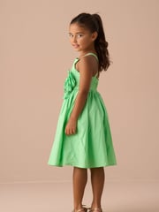 Angel & Rocket Green Alegra Corsage Scallop 100% Cotton Dress - Image 3 of 8
