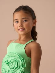 Angel & Rocket Green Alegra Corsage Scallop 100% Cotton Dress - Image 5 of 8