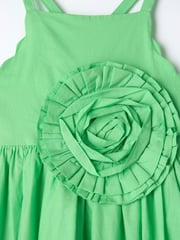 Angel & Rocket Green Alegra Corsage Scallop 100% Cotton Dress - Image 8 of 8