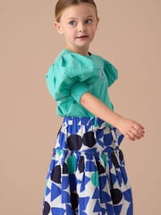 Angel & Rocket Green Agatha Heart Print Rib T-Shirt - Image 3 of 7