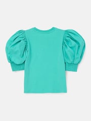 Angel & Rocket Green Agatha Heart Print Rib T-Shirt - Image 6 of 7