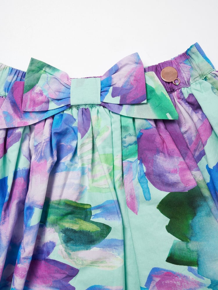 Angel & Rocket Green Darcy Mint Petal Print 100% Cotton Skirt - Image 11 of 11