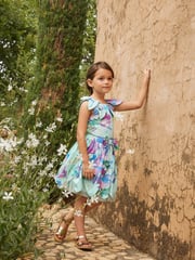 Angel & Rocket Green Darcy Mint Petal Print 100% Cotton Skirt - Image 3 of 11