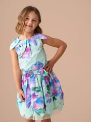 Angel & Rocket Green Darcy Mint Petal Print 100% Cotton Skirt - Image 6 of 11