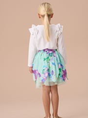 Angel & Rocket Green Darcy Mint Petal Print 100% Cotton Skirt - Image 8 of 11