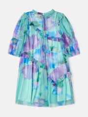 Angel & Rocket Blue Eleanor Floral Print Mesh Dress - Image 13 of 14