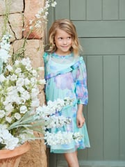 Angel & Rocket Blue Eleanor Floral Print Mesh Dress - Image 7 of 14