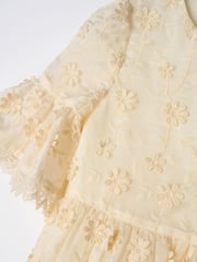 Angel & Rocket Cream Delphine Embellished Swing Dress - Image 19 of 19