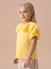 Angel & Rocket Yellow Aofie Bow T-Shirt - Image 2 of 7